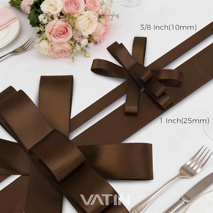 Brown Satin Ribbon 3 (150 Foot)