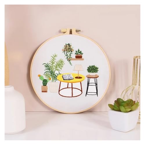 Embroidery Kits for Adults Leisure Life Series Starter for Adult Stamped Pattern with Instructions Punch Needle Kit