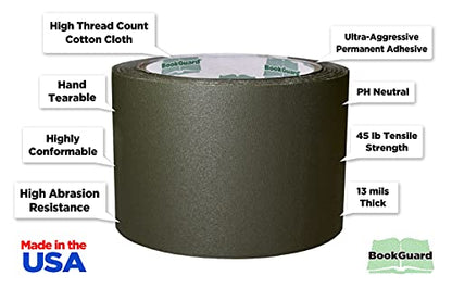 3 Inch Olive Book Repair Cloth Tape 15 Yard Roll
