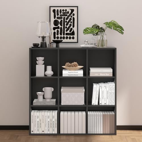 Wooden 9 Cube Storage Organizer with Closed Back Panel (9 Count)
