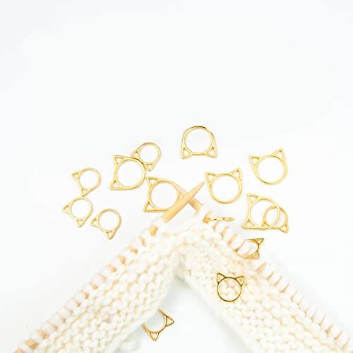 30PCS Cat Stitch Marker Knitting Stitch Markers Metal Crochet Markers Ring Crocheting Accessories for Weaving