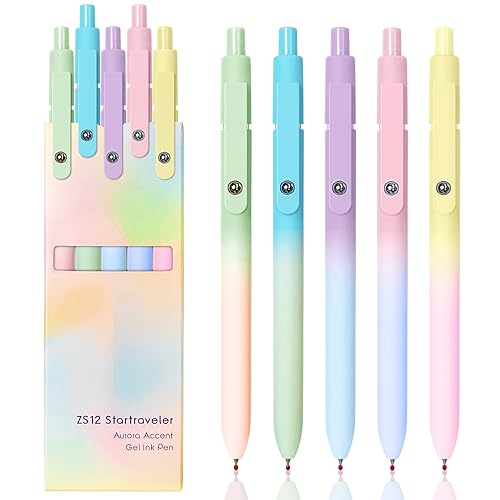 Gel Pens 5 Pcs Medium Point Smooth Writing Pens Cute Pens for Women