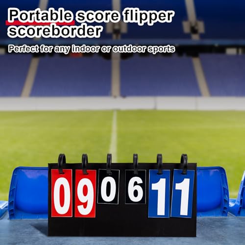 1 Pcs Portable Score Keeper with Storage Bag Flip Basketball Scoreboard Tabletop Scoreboard Flipper for Indoor Outdoor Sports Match P. E Classroom Activities Game