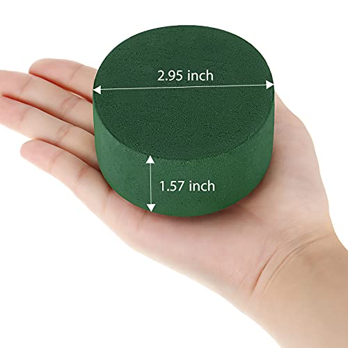 12 Pieces Round Floral Foam Wet Green Flower Foam DIY Flower Arrangement Kit for Aisle Wedding Party Decoration (12 Count)