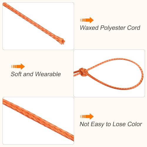 Waxed Cord 0.5mm Waxed Polyester Cord 175 Yard Wax String for Bracelet Making (3.2808 Foot)