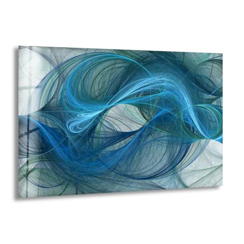 12Wx10H'' Blue Energy Abstract Wall Art