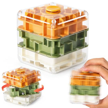 3 Layer 2 in 1 3D Rolling Ball Maze Cube