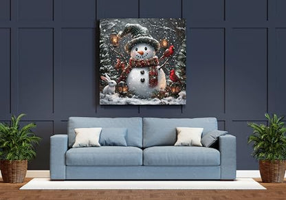 Needlepoint Kits 14ct Counted Cross Stitch Kits for Adults Printed Stamped Cross Stitch Patterns Kits Snowman Birds Rabbits Cross Stitch Supplies