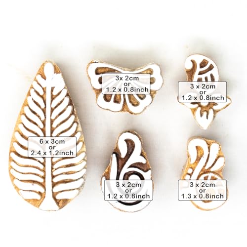 Wooden Stamps for Block Printing (5 Count)