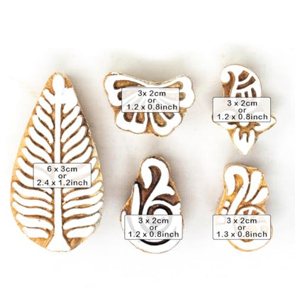 Wooden Stamps for Block Printing (5 Count)