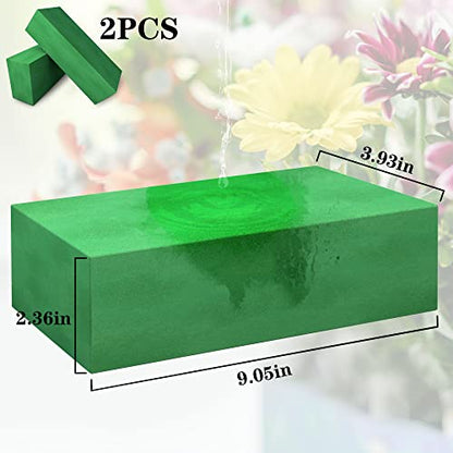 Pack of 2 Large Size Floral Foam Blocks for Fresh and Artificial Flowers (2 Count)