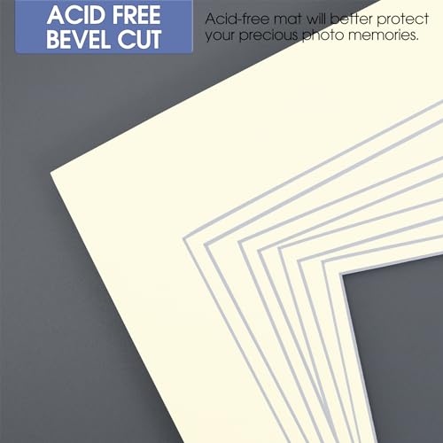 5 Pack Double mat 11x14 for 8x10 Photo Ivory Over Ivory