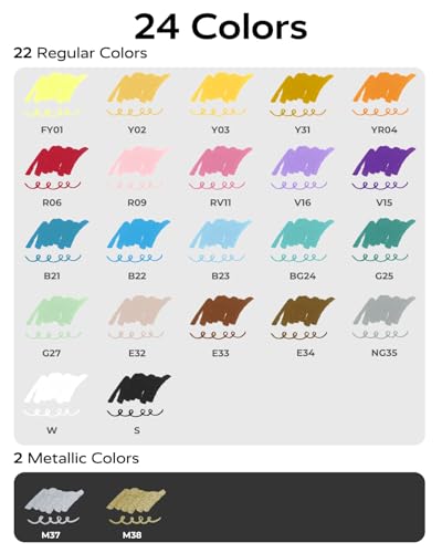 Acrylic Paint Markers 24 Colors (24 Count)
