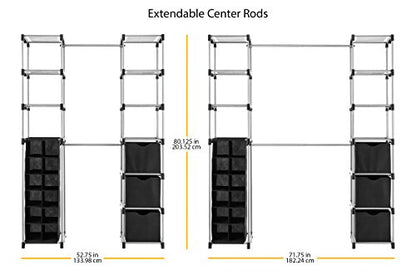 Deluxe Double Rod Adjustable Closet Organization System