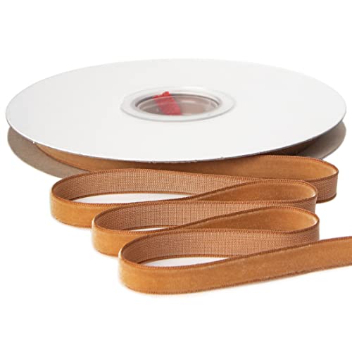 Polyester Khaki Velvet Ribbon (30 Foot)