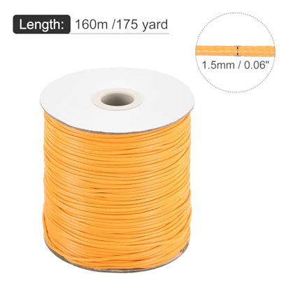 Waxed Cord 1.5mm Waxed Polyester Cord 175 Yard Wax String for Bracelet Making