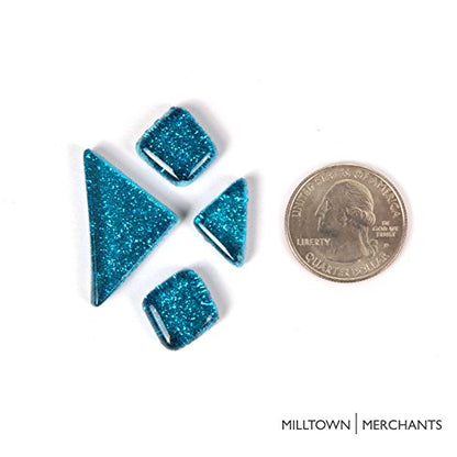 Mermaid Blue Glitter Mosaic Tile Pieces