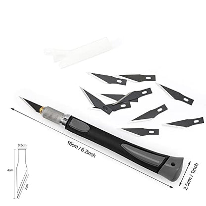 Precision Hobby Knife Set Utility Craft Knife Kit with 10PCS Blades for Art