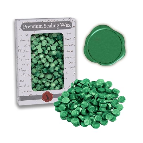 Premium Sealing Wax Beads 2 OZ. 350 pcs + Pine Green (2 Ounce)
