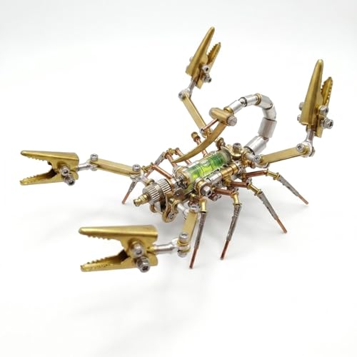 Steampunk Mechanical Scorpion Insect 3D Metal Puzzle 140+ Parts No Glue Screw Assembly DIY Hobby Birthday for Adults Teens 14+ (100 Count)