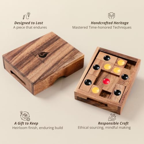 Setting Sun STEM Sliding Block Puzzle AKA Huarong Dao or Klotski from SiamMandalay with SM Gift Box