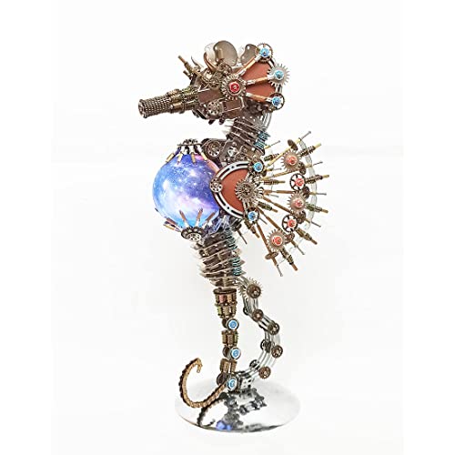 Meatalkitor 3D Puzzle Steampunk Seahorse Lamp