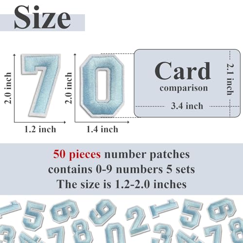 Number Iron On Patches (50 Count)
