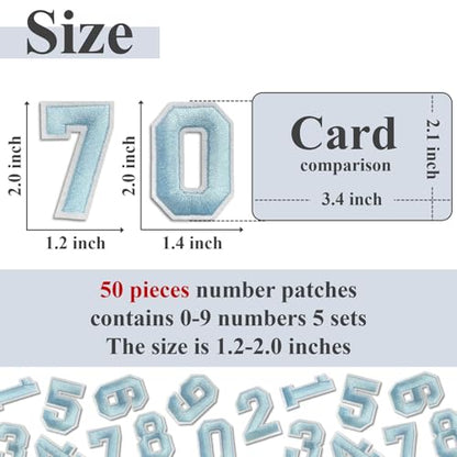 Number Iron On Patches (50 Count)