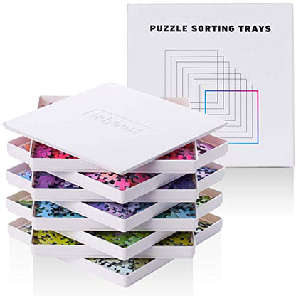 8 Puzzle Sorting Trays with Lid 10" x 10"