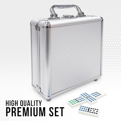 Mexican Train Dominoes Deluxe Aluminum Case