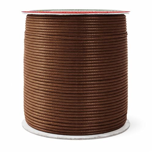 2mm Brown Waxed Cord (327 Foot)