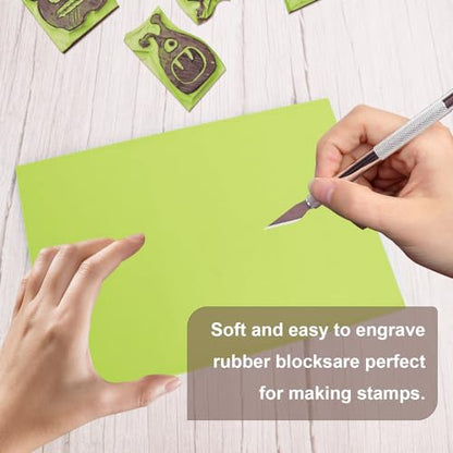 4 Pcs 8.5"x11" Rubber Carving Blocks