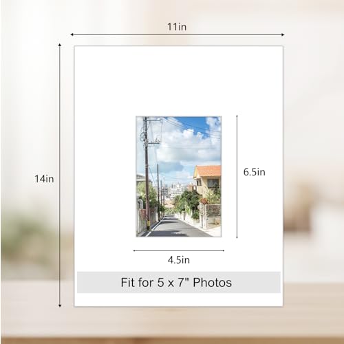 15 Pack 11x14 White Picture Mats for 5x7 Photos (15 Count)