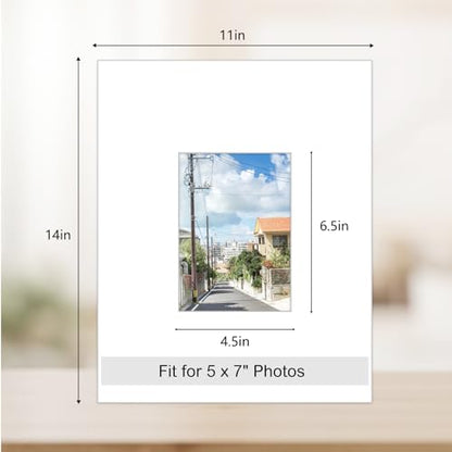 15 Pack 11x14 White Picture Mats for 5x7 Photos (15 Count)