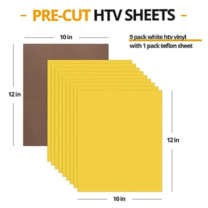 Yellow Heat Transfer Vinyl Bundle (10 Count)