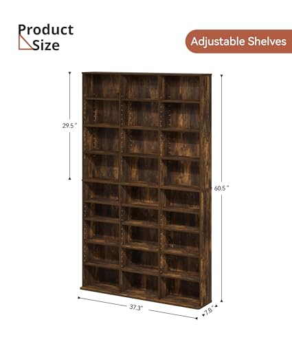 DVD Storage Tower with Adjustable Shelves (24 Count)