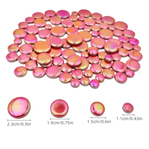 200g Iridescent Round Mosaic Tiles for Crafts Bulk (90 Count)