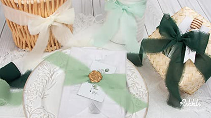 Forest Green Chiffon Silk Ribbon (90 Foot)