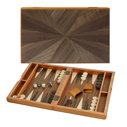 GSE Premium Wooden Magnetic Inlay Backgammon Board Set