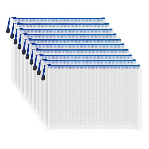 10 Pcs Zipper File Bags (10 Count)