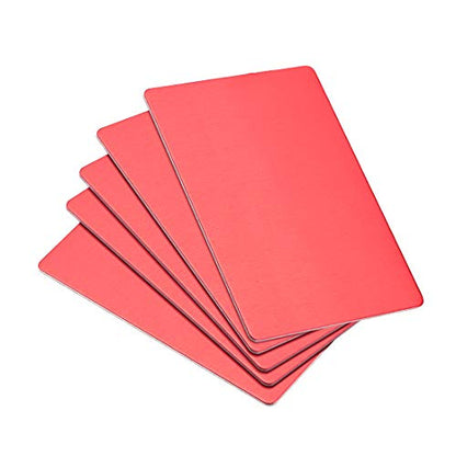 Blank Metal Card 100x60x1mm Anodized Aluminum Plate for DIY Laser Printing Engraving Red 5 Pcs (5 Count)