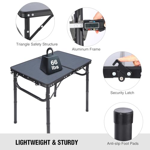 Small Folding Table Adjustable Height