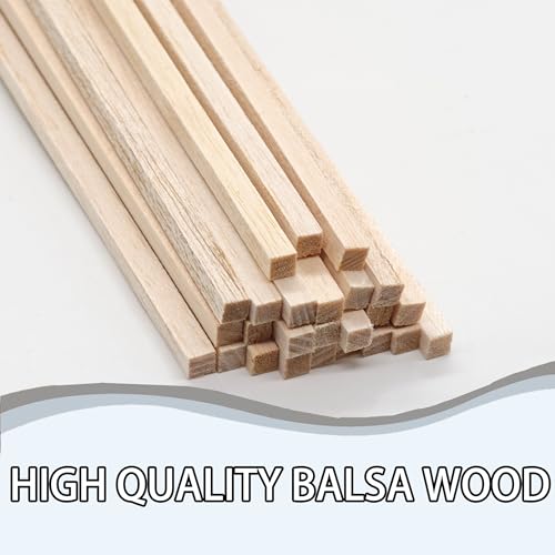 50Pcs 1 4 Inch Balsa Wood Sticks (50 Count)