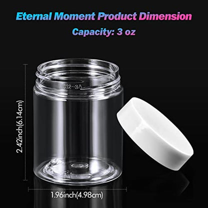 36 Pack 3 OZ Plastic Jars Clear Cosmetic Container with Lids (36 Count)