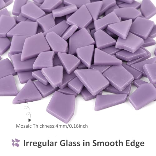 Purple Glass Mosaic Tiles for Crafts Bulk (7.05 Ounce)