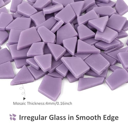 Purple Glass Mosaic Tiles for Crafts Bulk (7.05 Ounce)