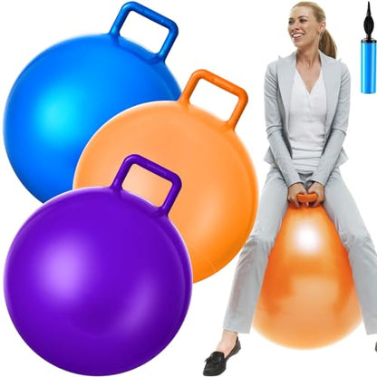 3 Pcs 22 Inch Bouncing Ball with Handle (3 Count)