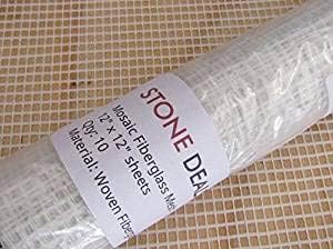 Mosaic Mesh for Back Mounted Tile 12" x 12" (Ten Sheets), Non Sticky