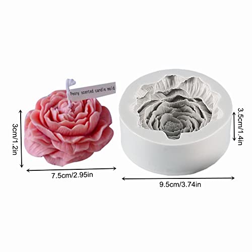 Peony Flower Candle Silicone Mold Soap Mold Fondant Chocolate Cake Candy Moulds Epoxy Resin Plaster Clay Baking Pastry Tools