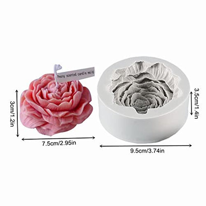 Peony Flower Candle Silicone Mold Soap Mold Fondant Chocolate Cake Candy Moulds Epoxy Resin Plaster Clay Baking Pastry Tools
